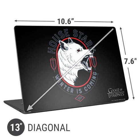 Game of Thrones: House Stark Direwolf Universal Laptop 13in (10.6 x 7.6in) Skin